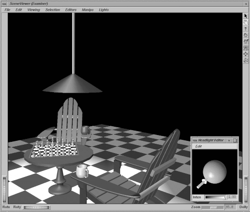 Example of a Component: Directional Light Editor (lower right)