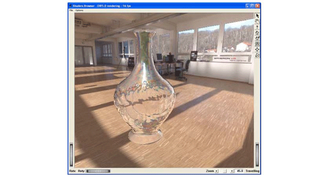 Reflection, refraction, and chromatic dispersion shader program