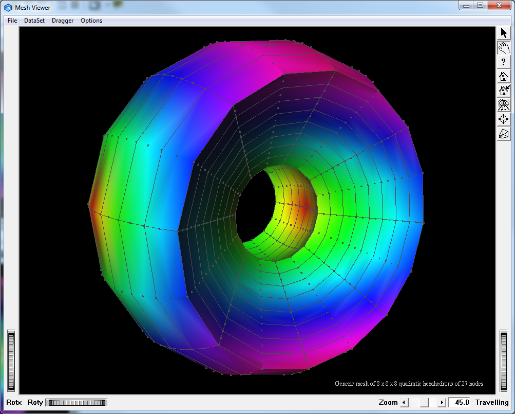 Demo QuadraticWheelHexa27 with a basic tessellator.