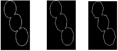 Figure 2: Polygonal approximation with different value of angle