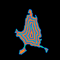 Output image for chessboard distance transformation