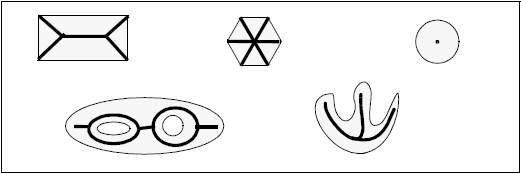 Figure 2: Some shapes and their skeletons